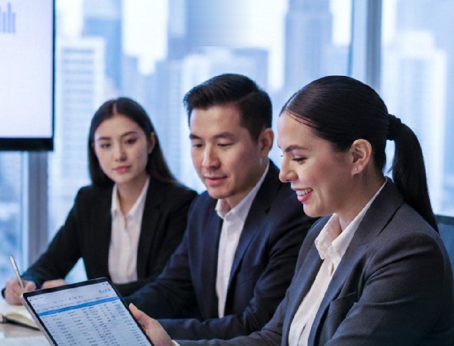 Equipo interdisciplinario de KR Integral en sesión de análisis y consultoría empresarial